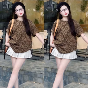 Set Váy Mango Xếp Ly Lưng Thun Khóa Kéo Mix Áo Thun Tăm Tb90Gf-Nana House