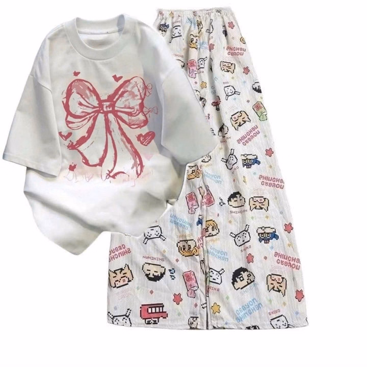 Tổng Hợp Quần Ống Rộng + Mix Áo Phông Nơ Loang Trắng - Ảnh 4