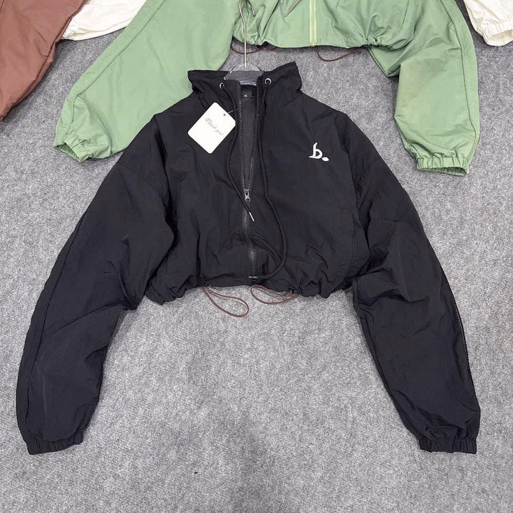 Áo Khoác Dù Nữ Nhăn 2 Lớp Form Lửng Thêu Chữ B Tay Phồng Tp64 - Ảnh 6