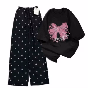 Tổng Hợp Quần Ống Rộng + Mix Áo Phông Buhertlies Đen