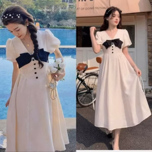 (Xả Hàng) Váy Babydoll Phối Cổ Tiểu Thư Phong Cách Hàn Quốc Cực Xinh