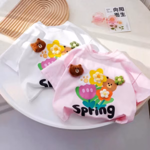 Áo Thun Tay Ngắn Họa Tiết Hình Vẽ Cho Bé Gái 1-11 Tuổi Từ 8-26Kg Dành Cho Bé Gái