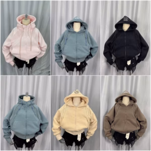 Áo Khoác Nỉ Nữ Thêu Họa Tiết Ở Nón Thiết Kế Khóa Kéo Chống Nắng Tốt - Htm Fashion