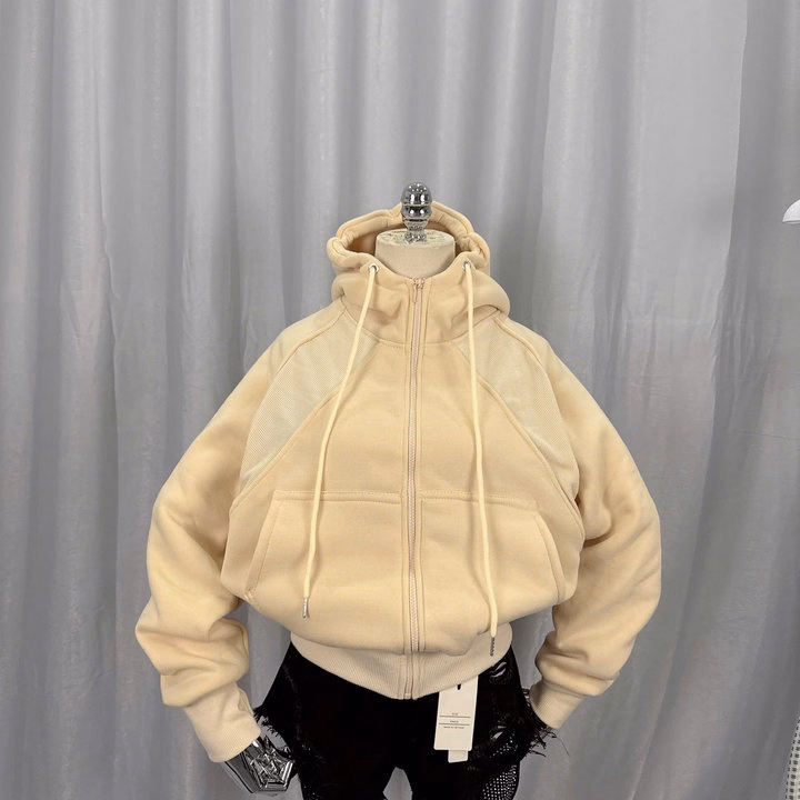 Áo Khoác Nỉ Nữ Thêu Họa Tiết Ở Nón Thiết Kế Khóa Kéo Chống Nắng Tốt - Htm Fashion - Ảnh 4