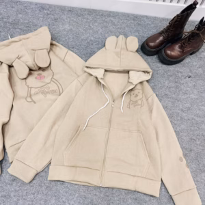 Áo Khoác Nỉ Nam Nữ In Gấu 2 Mặt Áo Thiết Kế Tai Gấu Ở Mũ - Htm Fashion