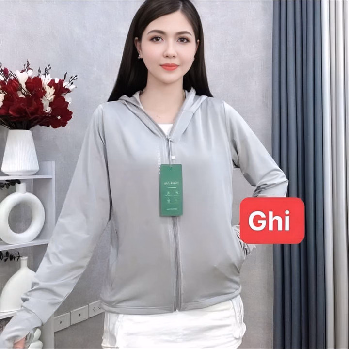 Áo Chống Nắng Nữ 2 Lớp Chất Su Mát Lạnh, Thiết Kế Mũ Rộng Vành Chống Nắng Chống Tia Uv Hiệu Quả- Chipxinhxk - Ảnh 2