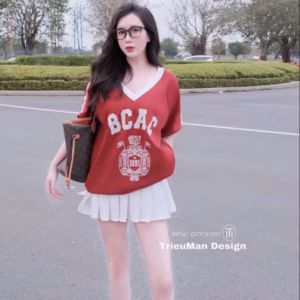 Set Chân Váy Xếp Ly Có Quần Trong Phối Áo Thun Tăm Lạnh Tb95Lf-Nana House