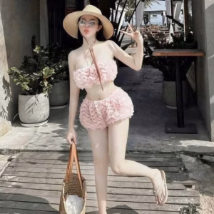 Set Bikini Cúp Ngực Gợn Sóng Quần Đùi Bí Sexy Đi Biển Đi Bơi Dễ Thương , Cá Tính