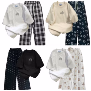 Tổng Hợp Các Sét Bộ Quần Ống Suông + Mix Áo Phông Form Rộng Tay Lỡ Chất Cotton Su - Chữ A - B