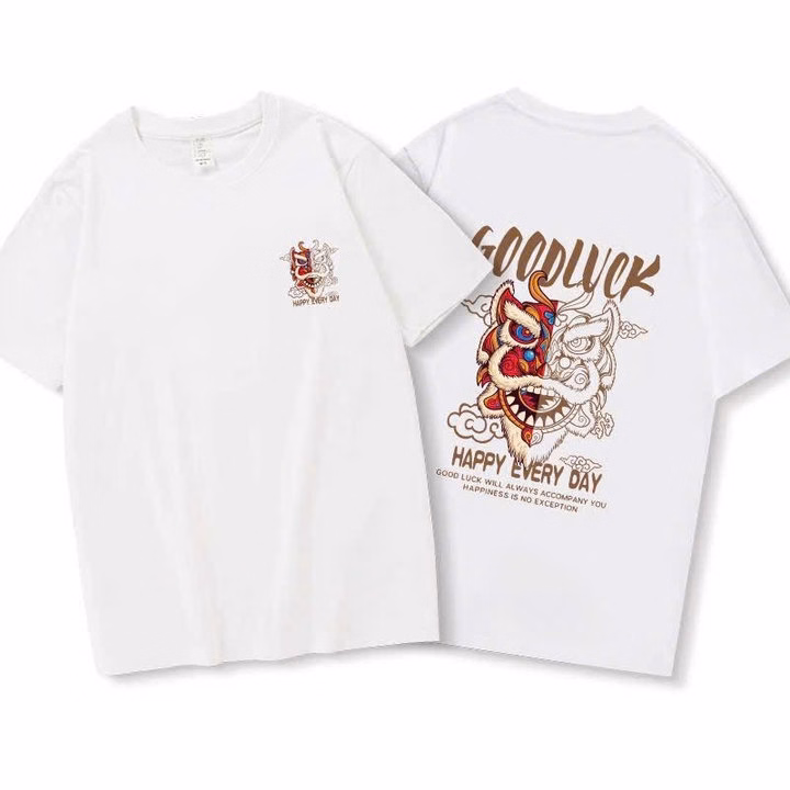 Áo Thun Unisex Nam Nữ Vải Cotton In Hình Lân Rõ Nét Đủ Size Tp74 - Golden Dream - Ảnh 2