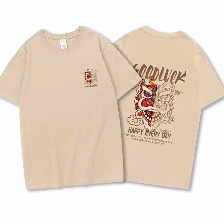 Áo Thun Unisex Nam Nữ Vải Cotton In Hình Lân Rõ Nét Đủ Size Tp74 - Golden Dream