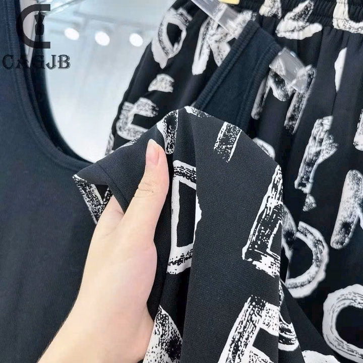 Quần Ống Suông Nữ Vải Lụa In 3D Chữ Có Dây Rút Eo Siêu Xinh Tp701 - Golden Dream - Ảnh 2