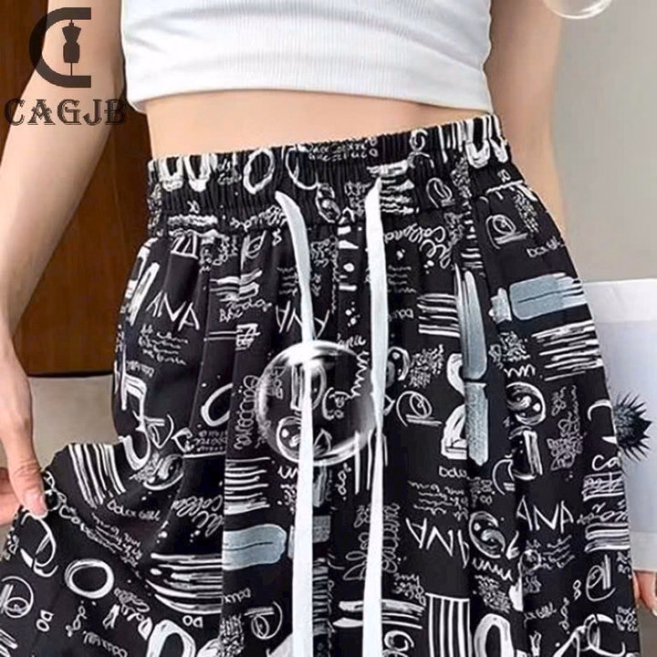 Quần Ống Suông Nữ Vải Lụa In 3D Chữ Có Dây Rút Eo Siêu Xinh Tp701 - Golden Dream - Ảnh 5