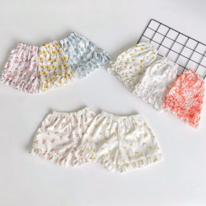 Quần Đùi Họa Tiết Hoa Viền Bèo Cho Bé Gái Sơ Sinh 1 2 3 4 Tuổi Từ 3-16Kg Dành Cho Bé Gái