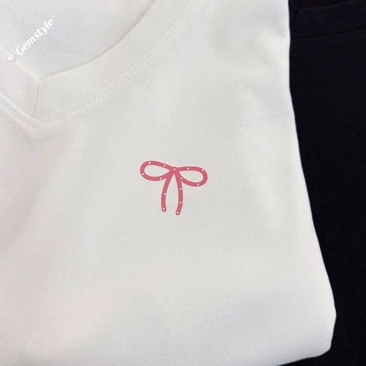 Tổng Hợp Áo Phông Form Rộng In Hình Nơ Ở Ngực-Áo Phông Nơ Ngực - Ảnh 3