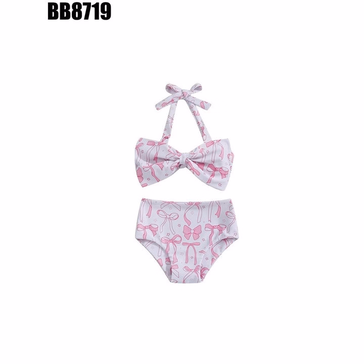 Set Bộ Đồ Bơi 2 Mảnh Bikini Họa Tiết Nơ Hồng Cho Bé Gái 1-5 Tuổi Từ 8-20.5Kg Dành Cho Bé Gái - Ảnh 3