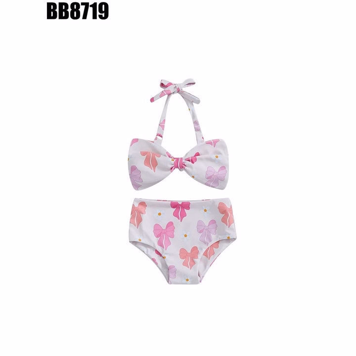Set Bộ Đồ Bơi 2 Mảnh Bikini Họa Tiết Nơ Hồng Cho Bé Gái 1-5 Tuổi Từ 8-20.5Kg Dành Cho Bé Gái - Ảnh 4