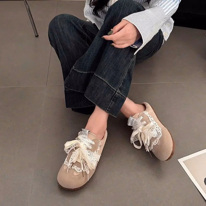 Giày Sục Nữ Phối Ren Siêu Xinh, Đi Nhẹ, Phối Dễ, Mang Là Mê - Pipi Store - Ảnh 9