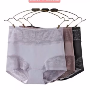 Quần Lót Nữ Cạp Cao Cotton Pha Ren Co Giãn Thoáng Mát, Size Lớn 50-65Kg