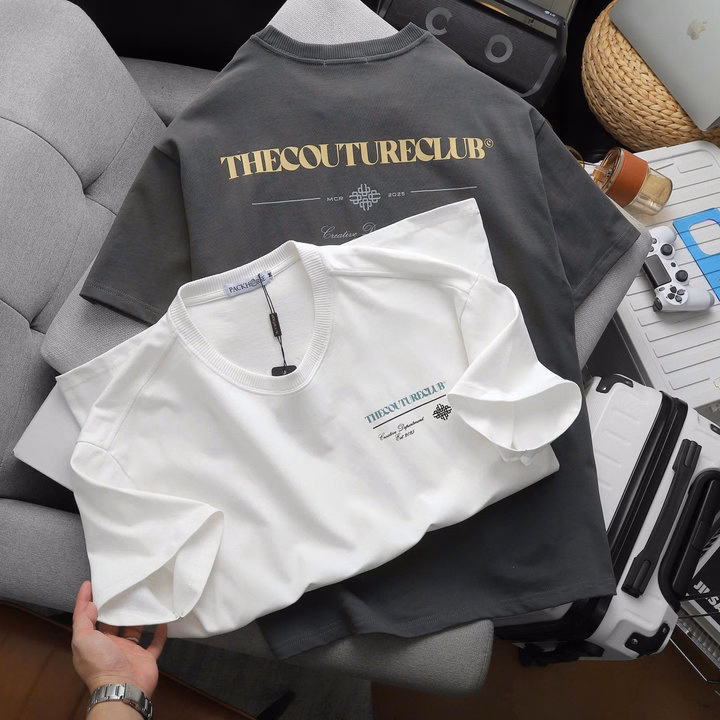 Áo Thun Cổ Tròn Thiết Kế Fom Oversize Couture Chất Cotton Khô - Thời Trang Hc - Ảnh 4