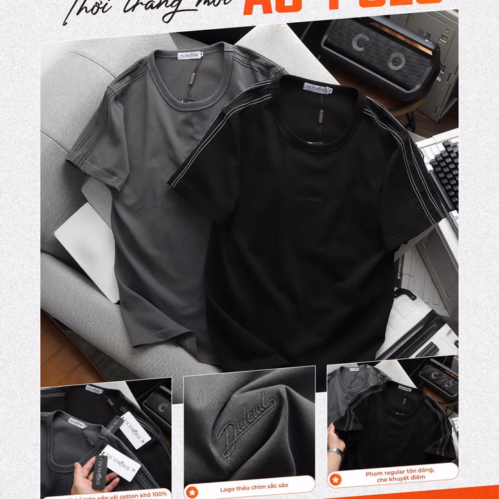 Áo Thun Cổ Tròn Thiết Kế Duk Chất Cotton Khô - Thời Trang Hc - Ảnh 4