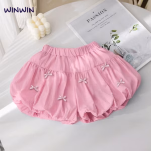 Quần Bí Bé Gái, Quần Sọt Bí Kate Hàn Đính Nơ Hotrend Dễ Thương Từ 12-45Kg Dành Cho Bé Gái