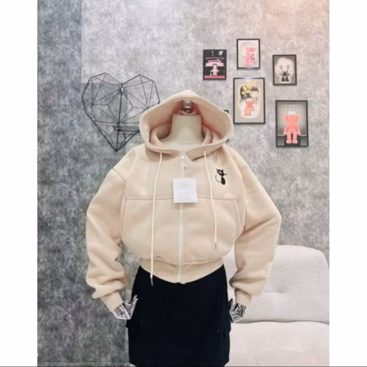 Áo Khoác Nỉ Dệt 2 Lớp Xk Thêu Logo Mèo Unsiex Nữ , Mặc Chống Nắng , Tay Có Xỏ Ngón Siêu Hot - Tp95 - Ảnh 7