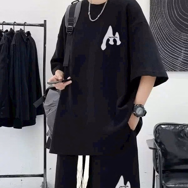 Đồ Bộ Nam Chất Tổ Ong Form Rộng In Chữ M Phối Dây Bản To Tp63 - Golden Dream - Ảnh 3