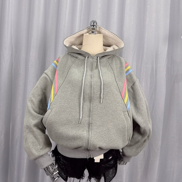 Áo Khoác Hoodie Nỉ Nam Nữ Có Nón Thiết Kế 3 Sọc Ngang Ở Tay - Htm Fashion