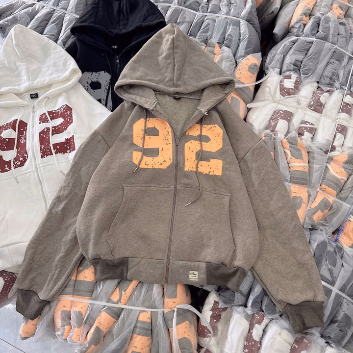 Áo Khoác Cặp Đôi Nam Nữ Form Rộng Có Nón Họa Tiết In 92 - Htm Fashion - Ảnh 7