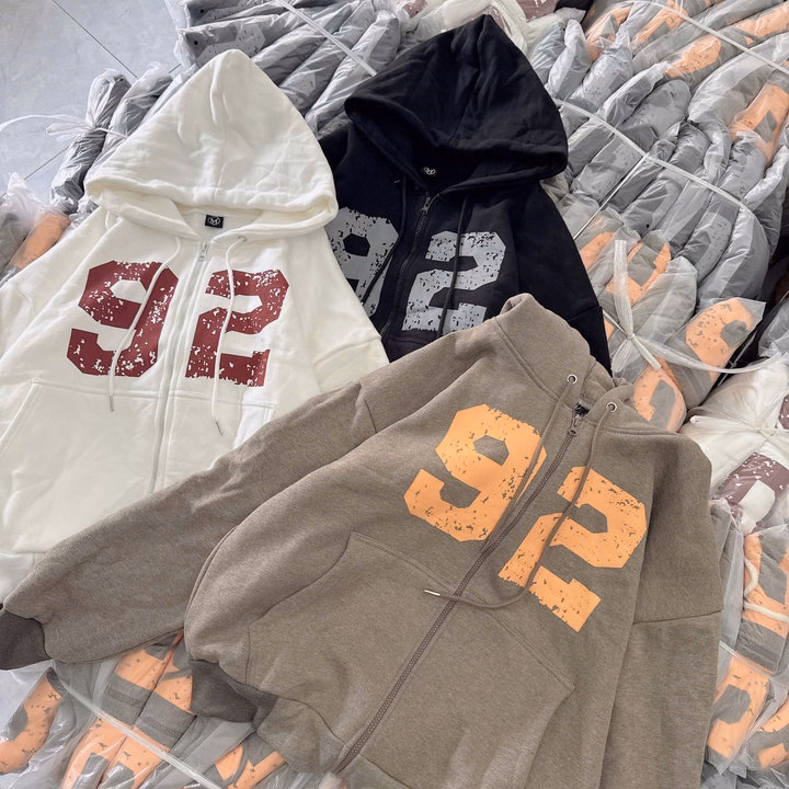 Áo Khoác Cặp Đôi Nam Nữ Form Rộng Có Nón Họa Tiết In 92 - Htm Fashion - Ảnh 9