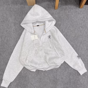 Áo Khoác Hoodie Nam Nữ Form Rộng Thêu Chữ R Thiết Kế Khóa Kéo Full Nón - Htm Fashion