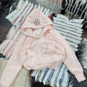 Áo Khoác Hoodie Nữ Form Rộng Thêu Kí Tự Ở Nón - Htm Fashion