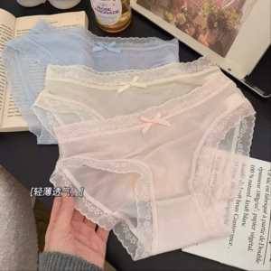 Quần Lót Nữ Thun Lạnh Tàng Hình Kết Hợp Lớp Lót Cotton Viền Ren Sexy