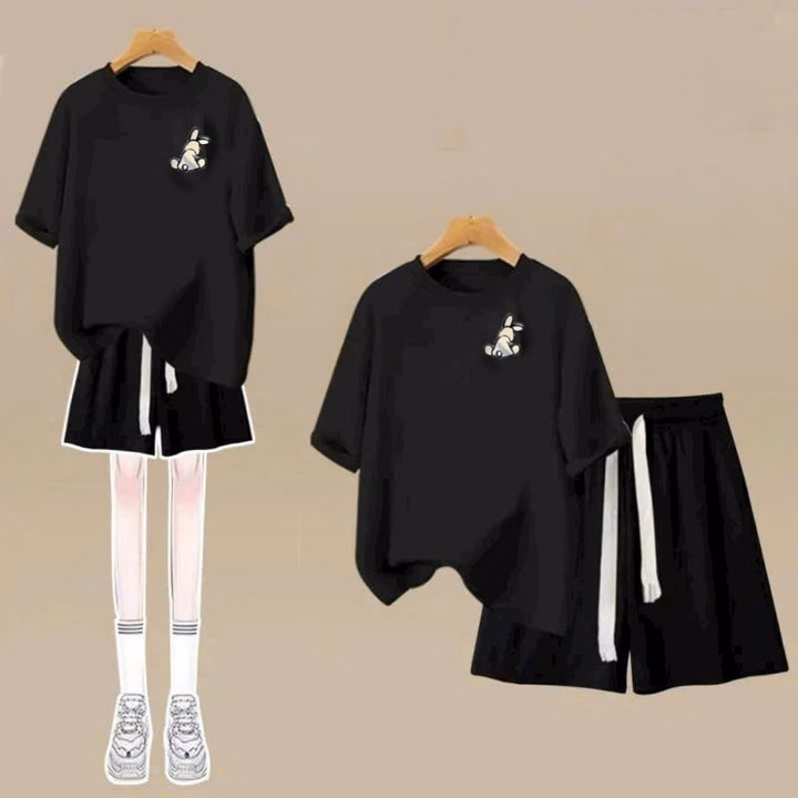 Tổng Hợp Set Bộ Quần Suông+Mix Áo Phông Mẫu Mới Chất Cotton- In Hình Thỏ - Ảnh 4