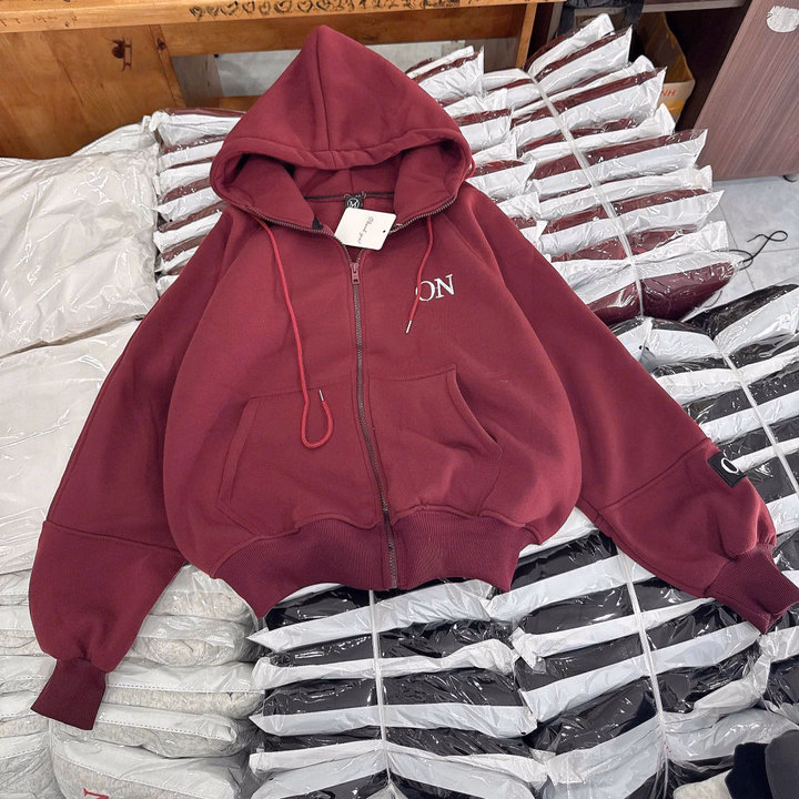 Áo Khoác Nỉ Boxy Chất Nỉ Dày Mịn Thêu On Có Nón - Htm Fashion - Ảnh 6