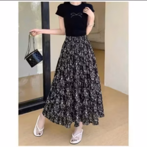 Chân Váy Tầng Lụa Bông Nhí Dáng Dài Bt60Hy-Nana House