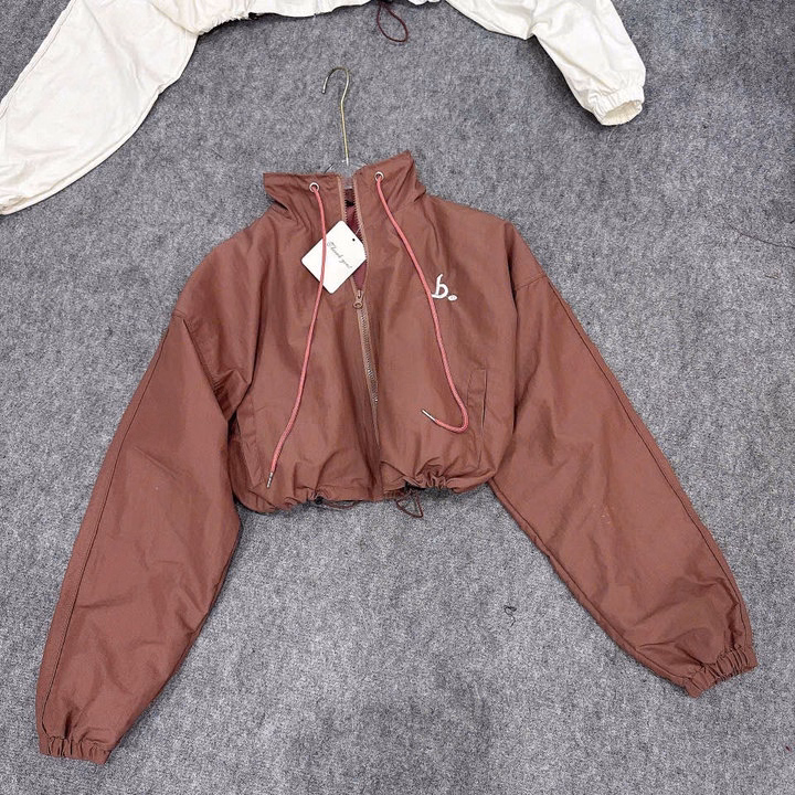 Áo Khoác Gió Nữ Croptop 2 Lớp Thêu Chữ B. Vải Gió Nhăn Cản Gió,Chống Tia Uv,Trẻ Trung,Năng Động - Ảnh 7