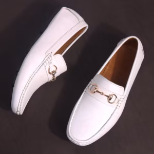 Giày Moca Nam Michilux Horse Bit Moccasin Ciehm Da Bò Thật - Màu Trắng