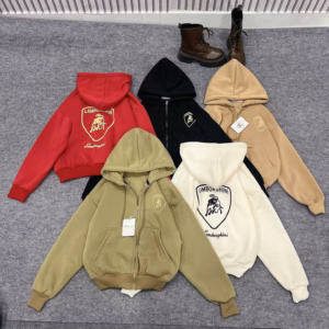 Áo Khoác Nỉ Nam Nữ Có Nón Thiết Kế Khóa Kéo In Ferrari - Htm Fashion