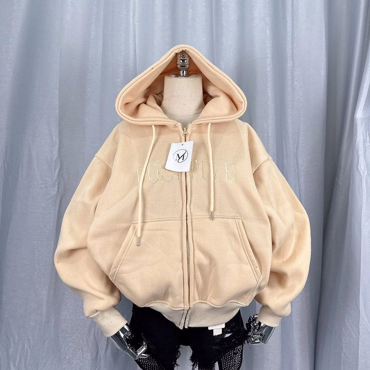 Áó Khoác Nỉ Nam Nữ Có Nón Form Rộng Thêu Posttive - Htm Fashion