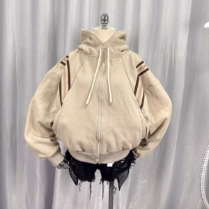 Áo Khoác Nỉ Nữ Phối Viền Sọc Chéo Vai Cầu Vồng Có Túi Trong Tp66 - Golden Dream