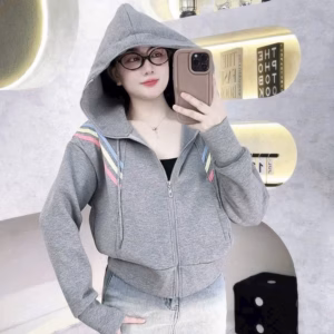 Áo Khoác Nữ Vải Nỉ Ngoại Cao Cổ Phối Sọc Cầu Vồng Vai 4 Túi Trong Tp21 - Phương Store