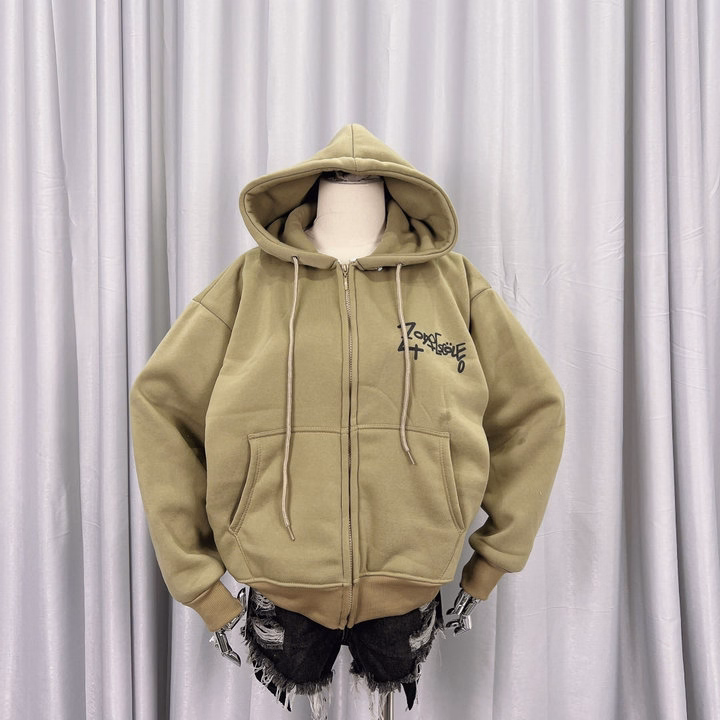 Áo Khoác Hoodie Nam Nữ Có Nón In Chữ Ở Ngực Và Sau Áo - Htm Fashion - Ảnh 3