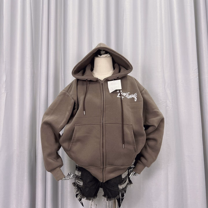 Áo Khoác Hoodie Nam Nữ Có Nón In Chữ Ở Ngực Và Sau Áo - Htm Fashion - Ảnh 2