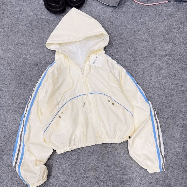 Áo Khoác Dù Nhăn Nữ 2 Lớp Form Lửng Phối Viền Có Dây Rút Tp56 - Phương Store - Ảnh 4