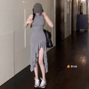 Đầm Thun Ôm Body Tăm Lạnh Sát Nách Xẻ Tà Tb66Yg-Nana House