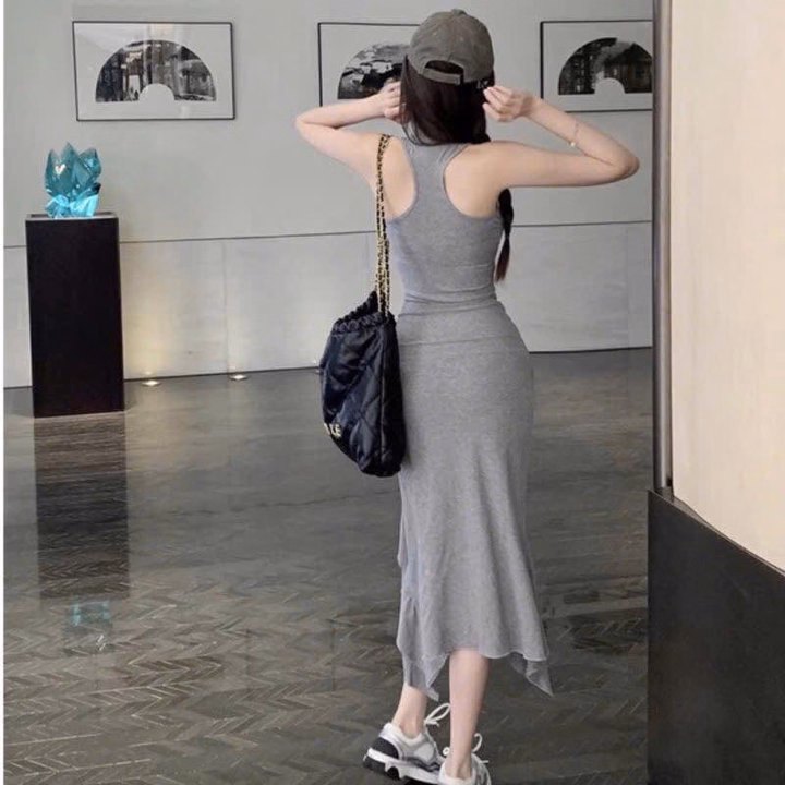 Đầm Thun Ôm Body Tăm Lạnh Sát Nách Xẻ Tà Tb66Yg-Nana House - Ảnh 3