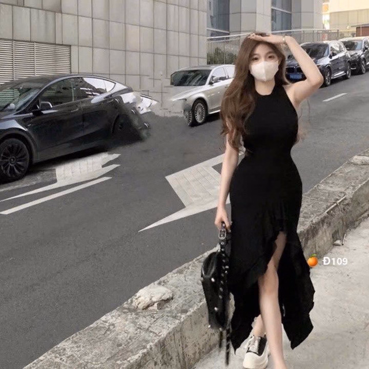 Đầm Thun Ôm Body Tăm Lạnh Sát Nách Xẻ Tà Tb66Yg-Nana House - Ảnh 5