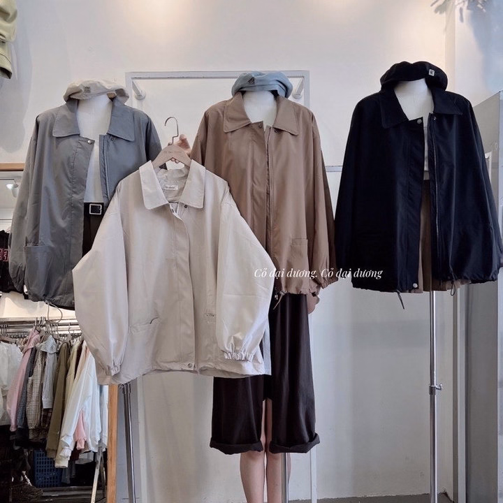 Áo Khoác Dù Mero 2 Lớp Cổ Bẻ Thiết Kế Khóa Kéo Phối 2 Túi Phía Trước - Htm Fashion - Ảnh 4